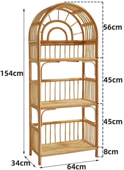 📚 Modern Arched Bookshelf – Elegant 4-Tier Open Display Shelf for Living Room, Bedroom & Home Office ✨