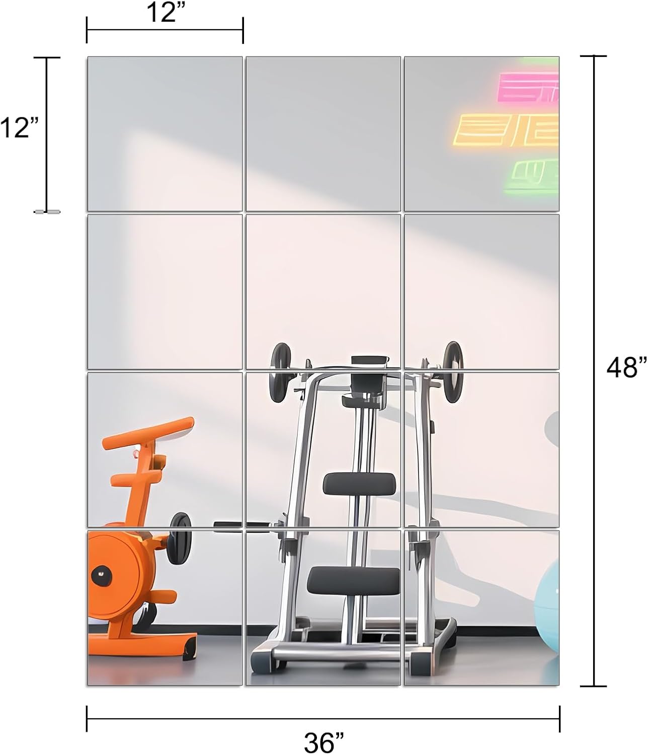 ✨ Frameless Mirror Tiles – Modern DIY Wall Mirror Set for Home Gym, Bedroom & Bathroom Décor 🪞