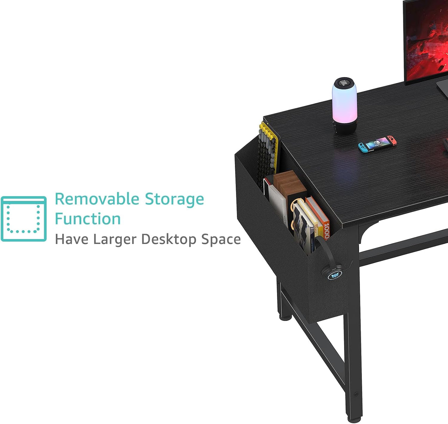 💻 Modern Home Office Desk with Storage Cabinet – Stylish Computer Writing Desk for Work, Study & Gaming ✨