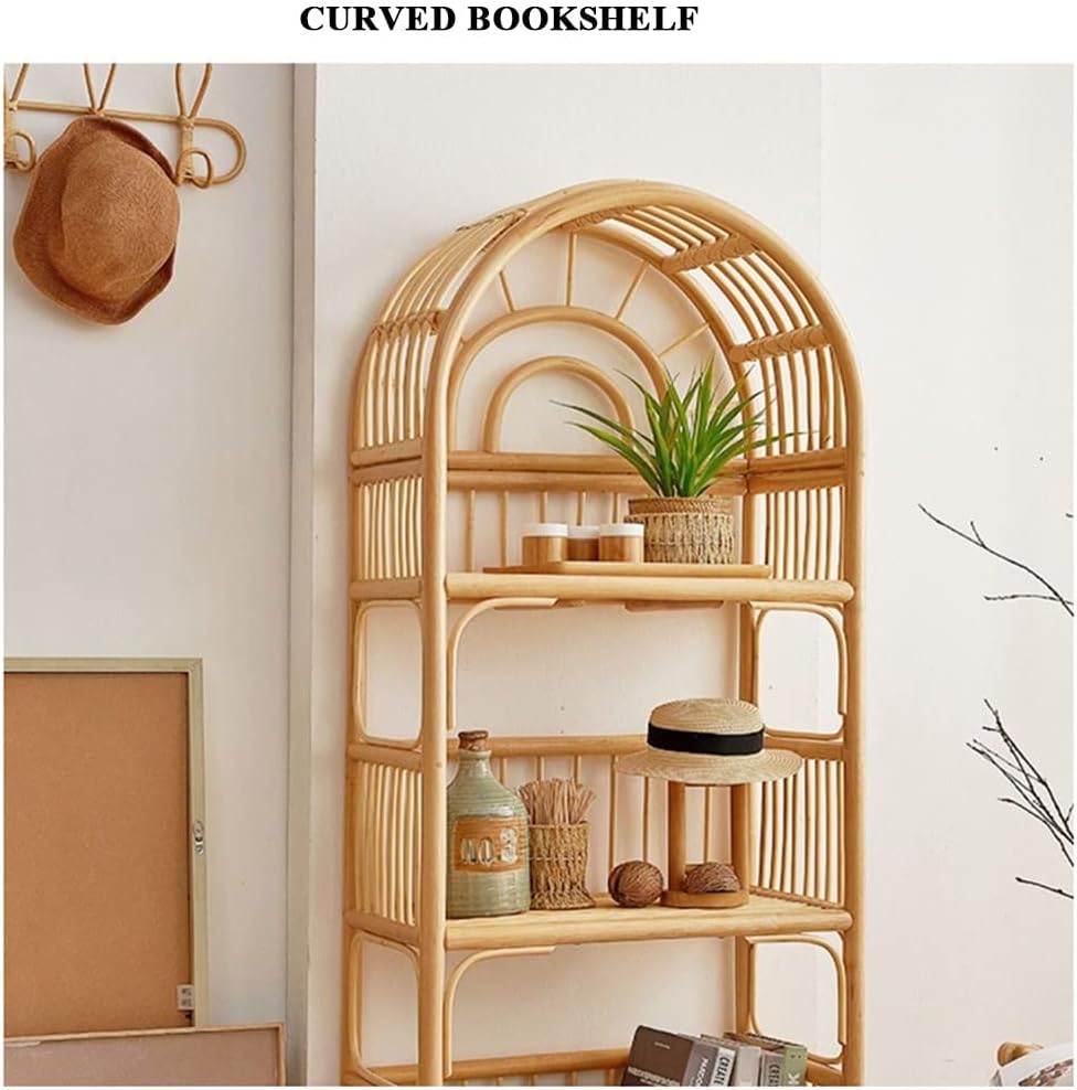 📚 Modern Arched Bookshelf – Elegant 4-Tier Open Display Shelf for Living Room, Bedroom & Home Office ✨