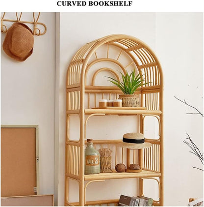 📚 Modern Arched Bookshelf – Elegant 4-Tier Open Display Shelf for Living Room, Bedroom & Home Office ✨
