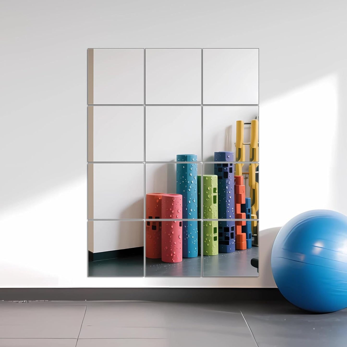 ✨ Frameless Mirror Tiles – Modern DIY Wall Mirror Set for Home Gym, Bedroom & Bathroom Décor 🪞