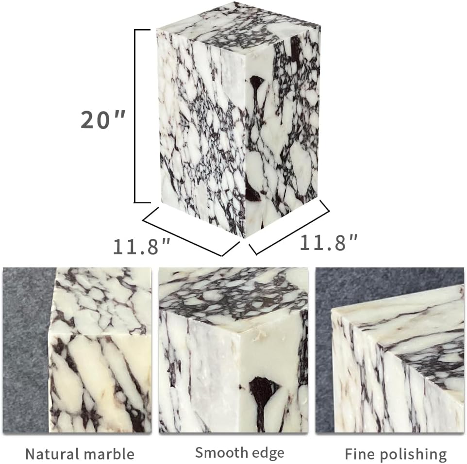 ✨ Luxury Marble Accent Table – Modern Square Side Table for Living Room & Bedroom Elegance 🤍