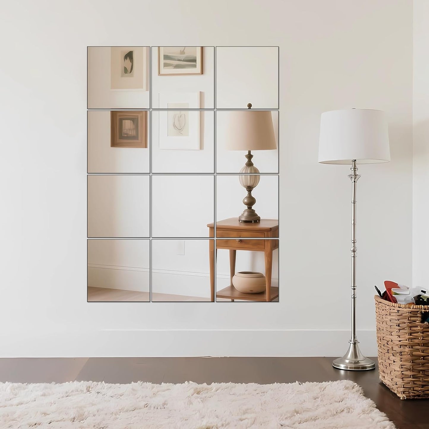 ✨ Frameless Mirror Tiles – Modern DIY Wall Mirror Set for Home Gym, Bedroom & Bathroom Décor 🪞