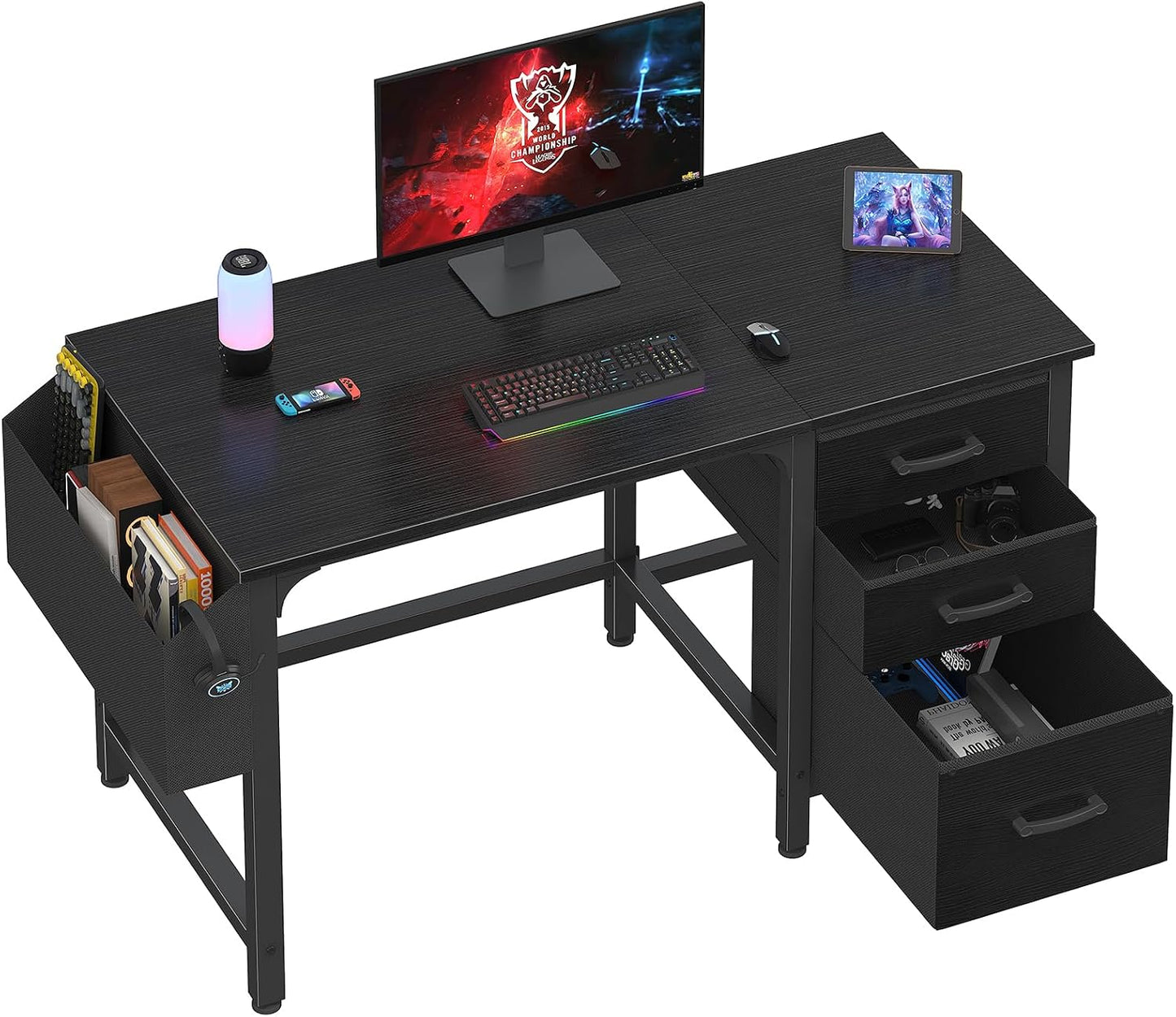 💻 Modern Home Office Desk with Storage Cabinet – Stylish Computer Writing Desk for Work, Study & Gaming ✨