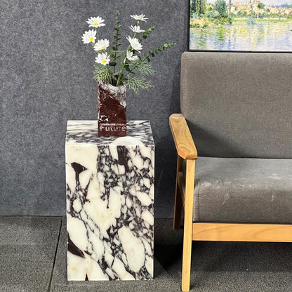 ✨ Luxury Marble Accent Table – Modern Square Side Table for Living Room & Bedroom Elegance 🤍