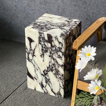 ✨ Luxury Marble Accent Table – Modern Square Side Table for Living Room & Bedroom Elegance 🤍