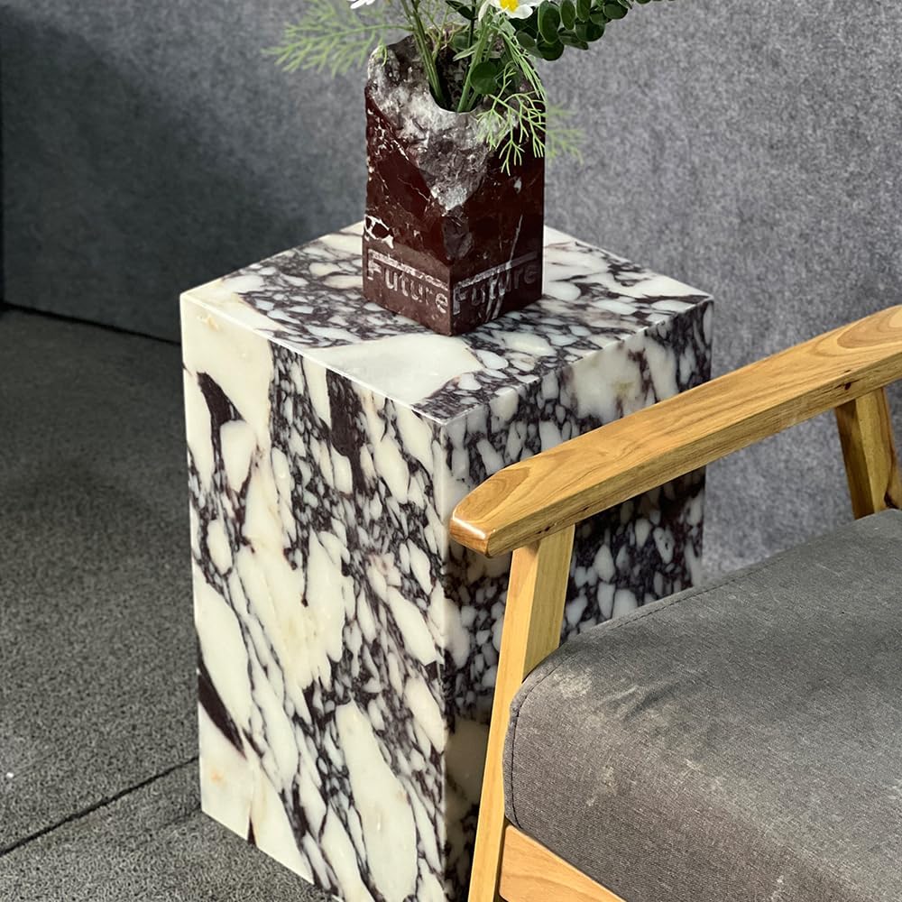 ✨ Luxury Marble Accent Table – Modern Square Side Table for Living Room & Bedroom Elegance 🤍