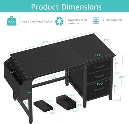 💻 Modern Home Office Desk with Storage Cabinet – Stylish Computer Writing Desk for Work, Study & Gaming ✨