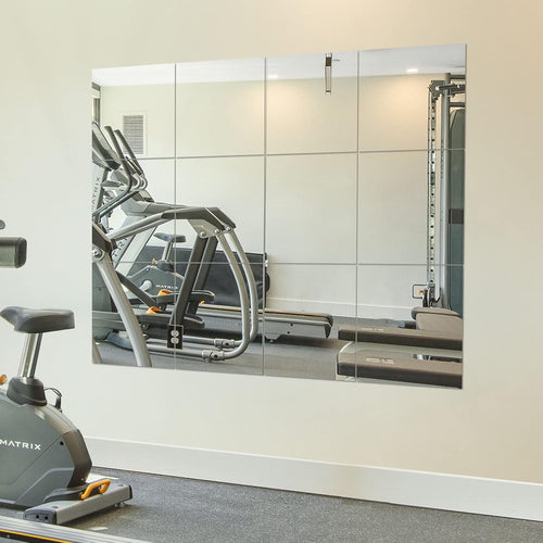 ✨ Frameless Mirror Tiles – Modern DIY Wall Mirror Set for Home Gym, Bedroom & Bathroom Décor 🪞