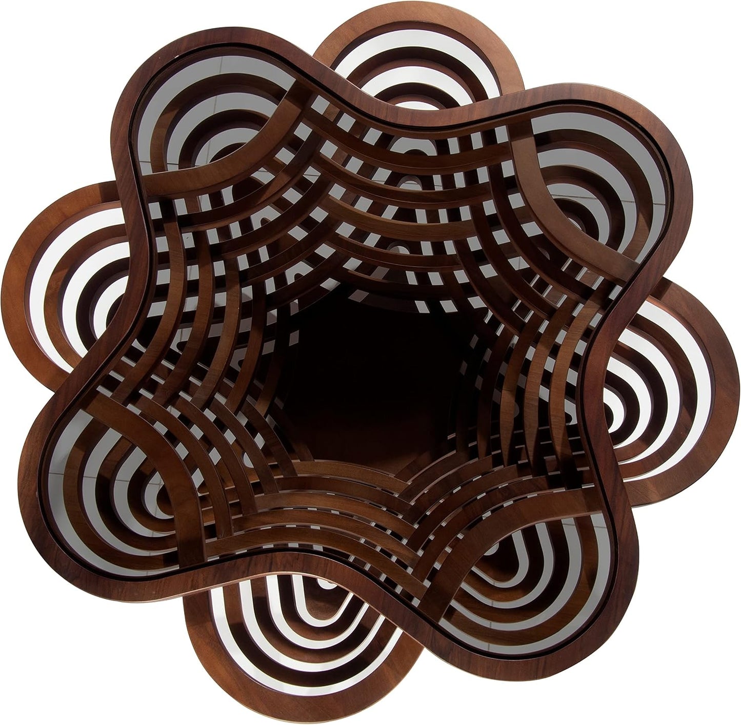 🤎 Luxury Walnut Coffee Table – Modern Sculptural Glass Top Center Table For Elegant Living Spaces ✨