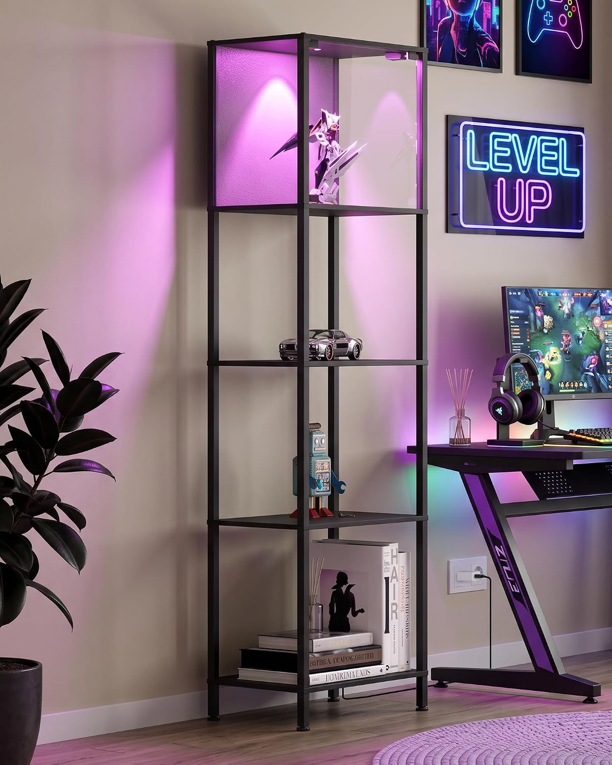 ✨ Modern 5-Tier Display Bookshelf – Stylish Storage Shelf for Books, Collectibles, Plants & Home Décor 📚