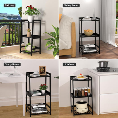 🌿 Natural Bamboo Ladder Shelf – 3 Tier Storage Organizer for Bathroom, Bedroom & Living Room Décor ✨