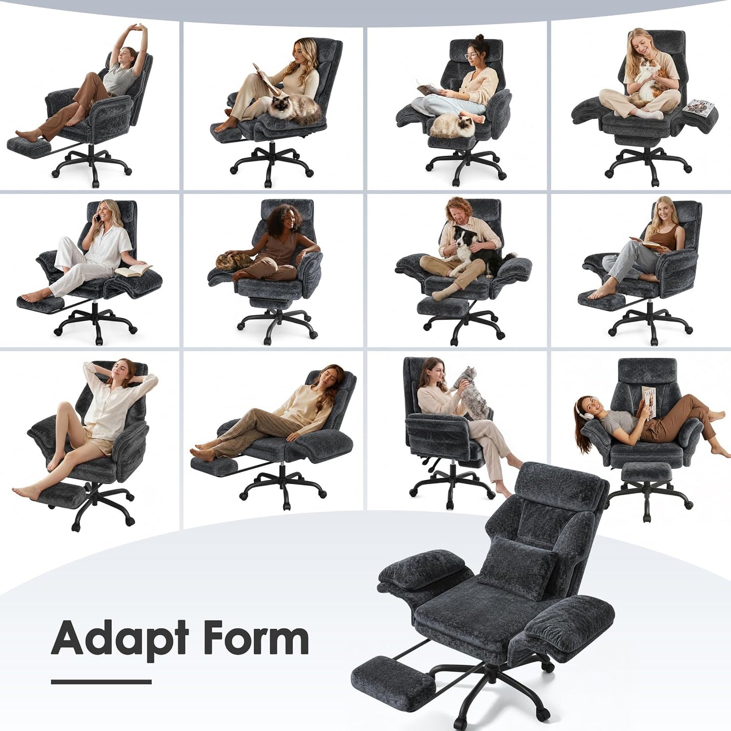 ✨ Luxury Ergonomic Reclining Office Chair – High Back Lounge Gaming Chair with Footrest & Adjustable Armrests 🪑