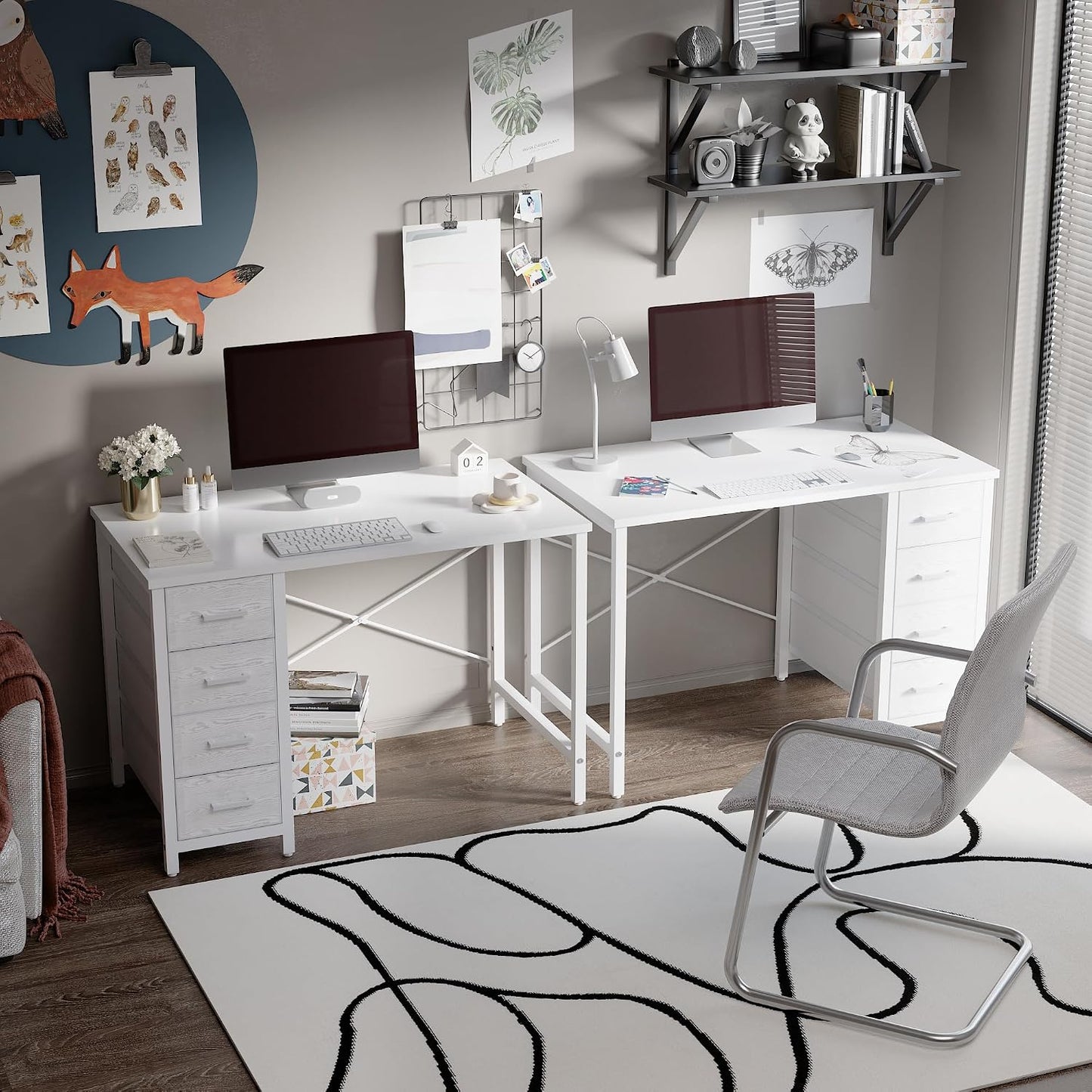 💻 Modern Computer Desk with Drawers – Stylish Home Office Writing Desk for Bedroom & Small Spaces ✨