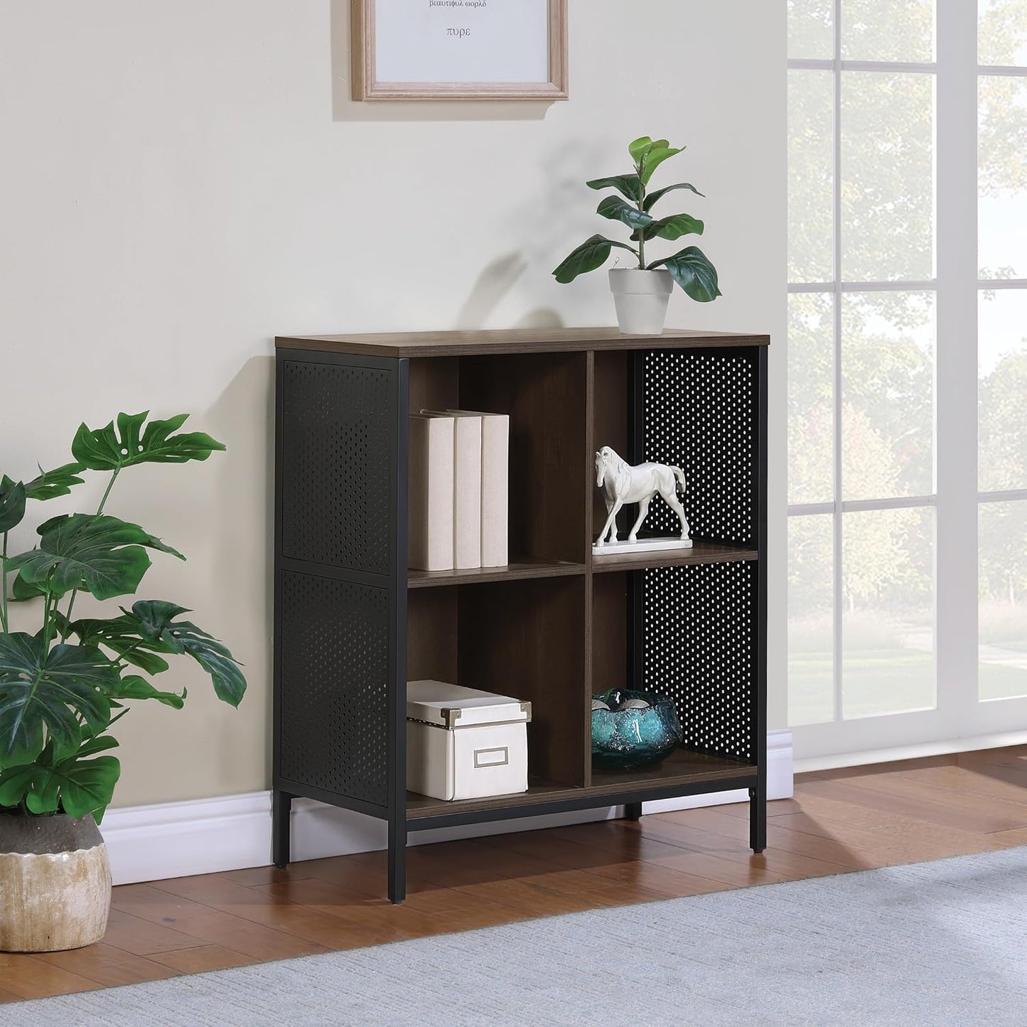 ✨ Modern Industrial Bookshelf – Stylish Open Storage Bookcase with Shelves for Books, Décor & Home Office 🏡