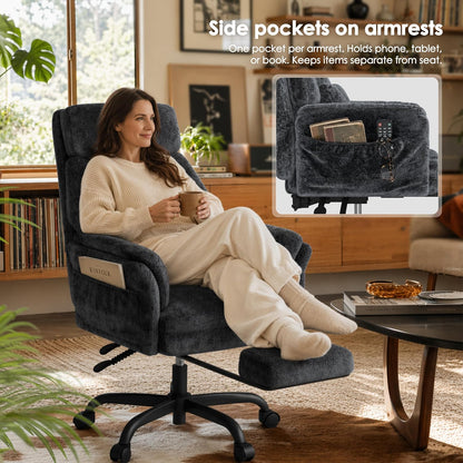 ✨ Luxury Ergonomic Reclining Office Chair – High Back Lounge Gaming Chair with Footrest & Adjustable Armrests 🪑