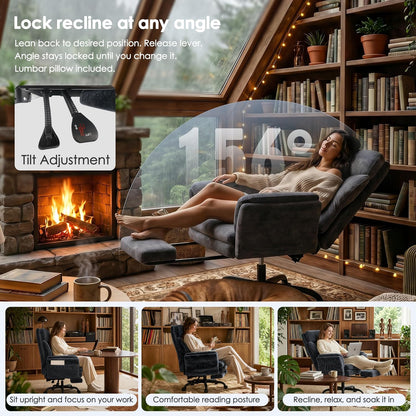 ✨ Luxury Ergonomic Reclining Office Chair – High Back Lounge Gaming Chair with Footrest & Adjustable Armrests 🪑