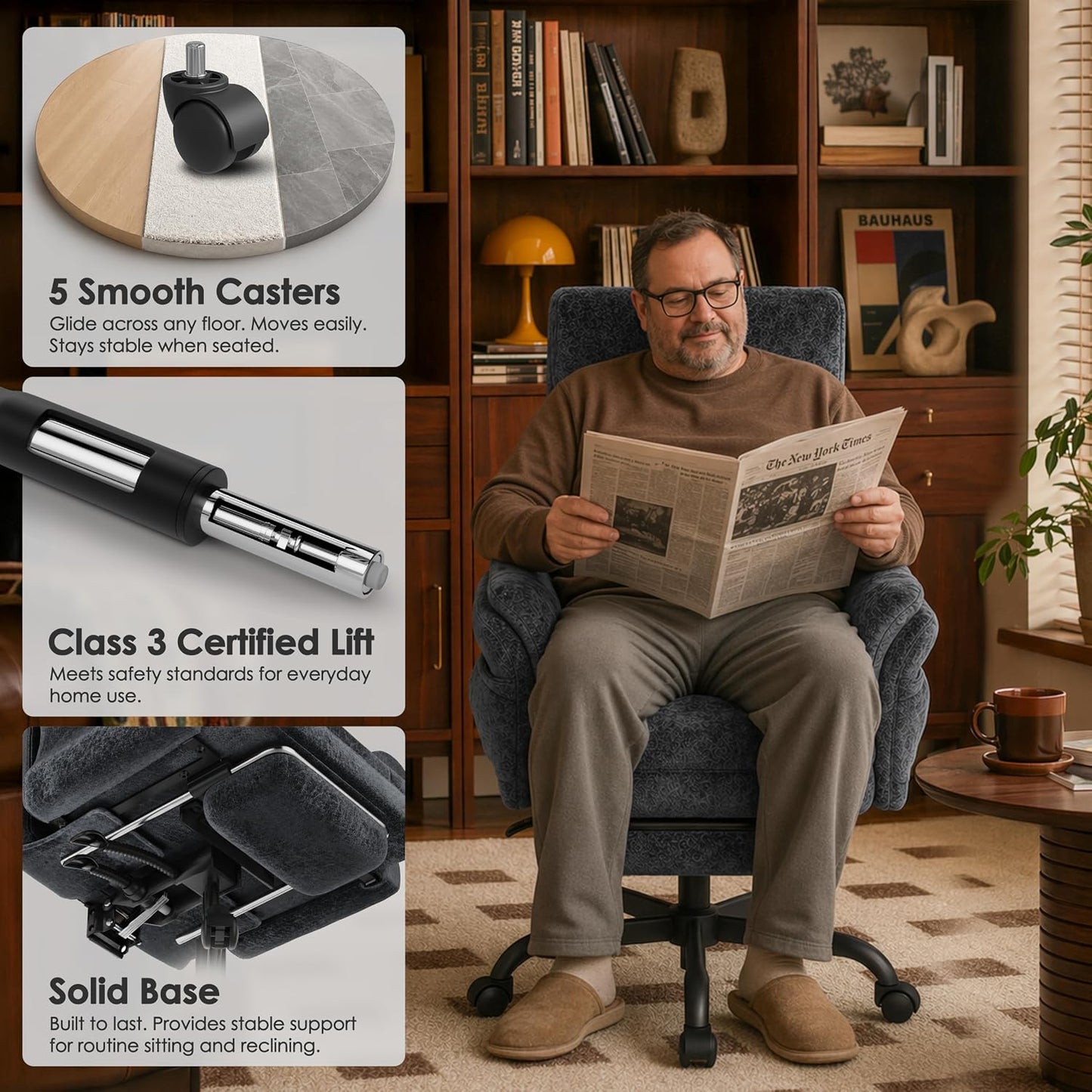 ✨ Luxury Ergonomic Reclining Office Chair – High Back Lounge Gaming Chair with Footrest & Adjustable Armrests 🪑
