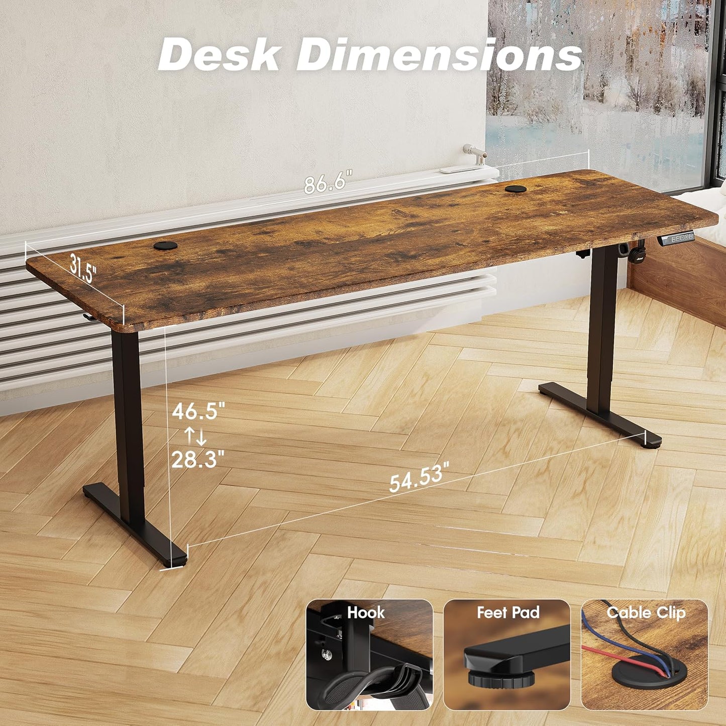 ⚡ Ultimate Large Electric Standing Desk – 86.6" Height Adjustable Sit Stand Workstation for Home Office & Gaming 🖥️