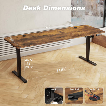 ⚡ Ultimate Large Electric Standing Desk – 86.6" Height Adjustable Sit Stand Workstation for Home Office & Gaming 🖥️