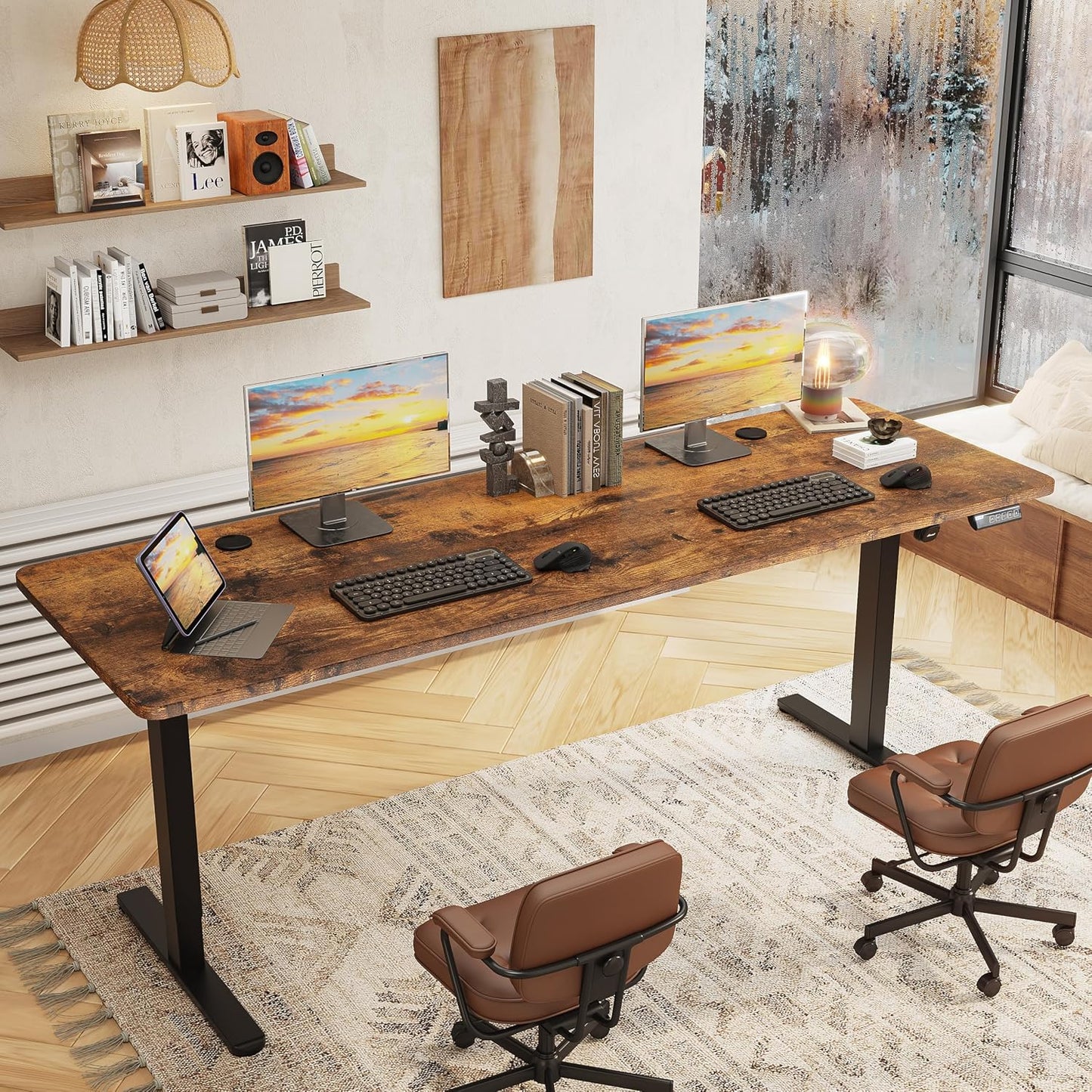 ⚡ Ultimate Large Electric Standing Desk – 86.6" Height Adjustable Sit Stand Workstation for Home Office & Gaming 🖥️